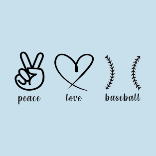 Peace Love and Baseball T-Shirt