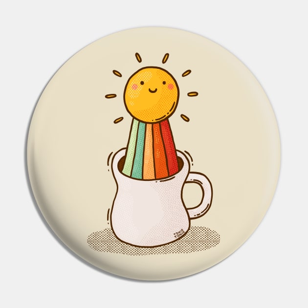 Sun, Rainbow, Coffee Pin by Tania Tania