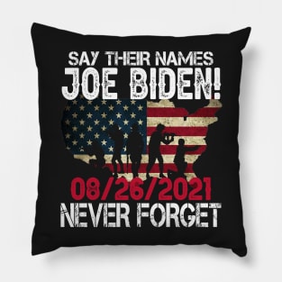 Say Their Names Joe Names Of Fallen Soldiers 13 Heroes Vintage Pillow