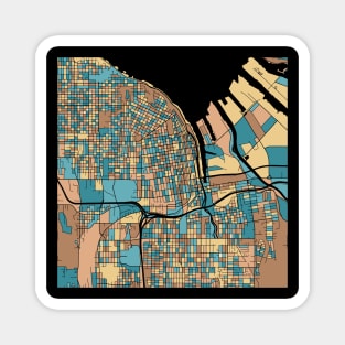 Tacoma Map Pattern in Mid Century Pastel Magnet