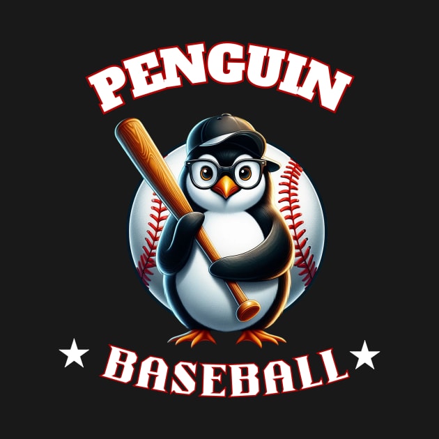 penguin baseball by jijo.artist