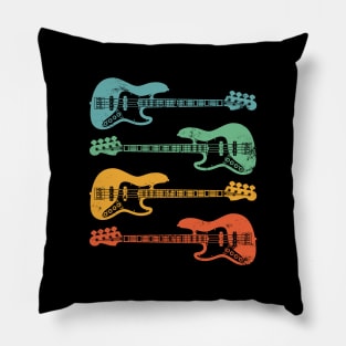 J-Style Bass Guitar Cool Retro Colors Pillow