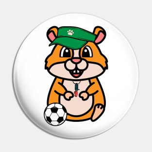 Funny hamster is a soccer coach Pin