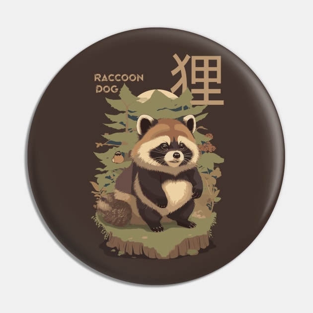raccoon dog Pin by AOAOCreation
