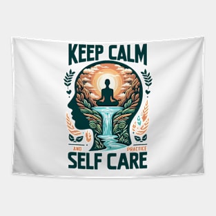 Keep Calm and Practice Self Care, Mental Health Awareness Tapestry