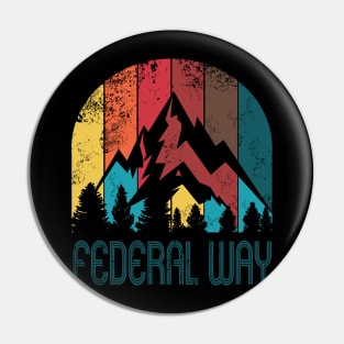 Retro City of Federal Way T Shirt for Men Women and Kids Pin