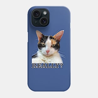 Cute Calico Cat with Attitude – Really? Phone Case