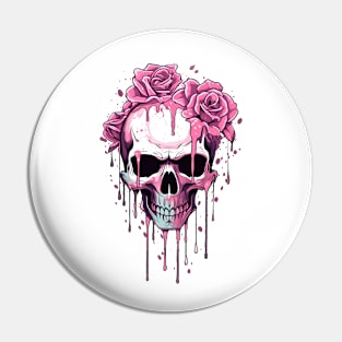 Skull and roses Pin