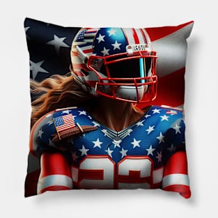 American Woman NFL Football Player #13 Pillow