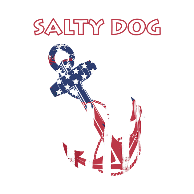 Salty Dog American Flag Painted Anchor by Sneek661