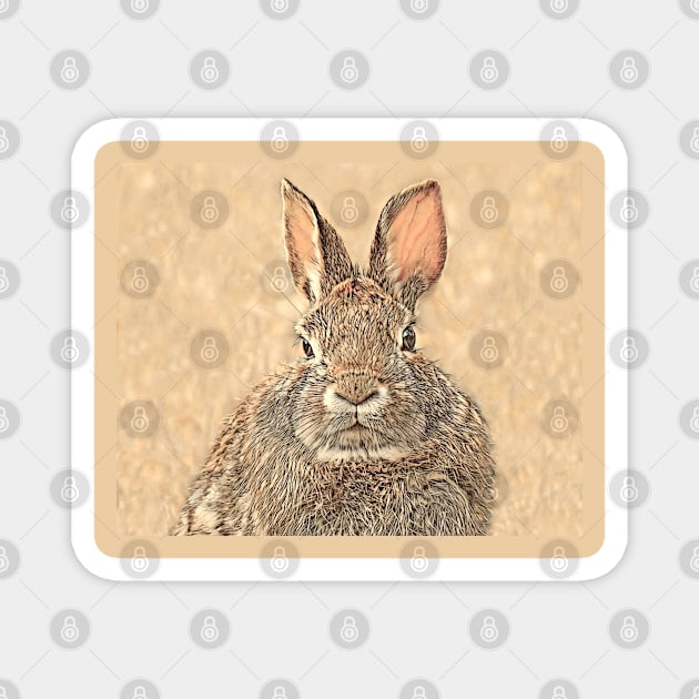 Cottontail Rabbit-A Magnet by MaryLinH