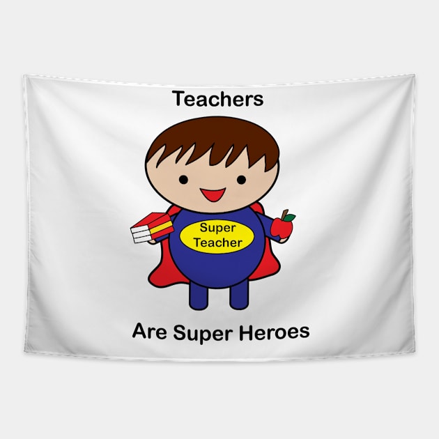 Teacher Male Super Hero Tapestry by Beautiful Cuteness