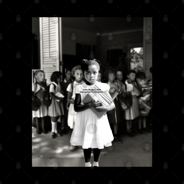 Black History Month: Ruby Bridges, A Journey Beyond the School Doors on a Dark Background by Puff Sumo