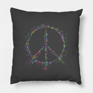 Colourful Painted Peace Sign Pillow