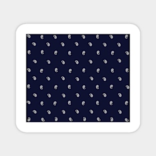 Small Paisley Bandana Style - Navy Blue and White Magnet