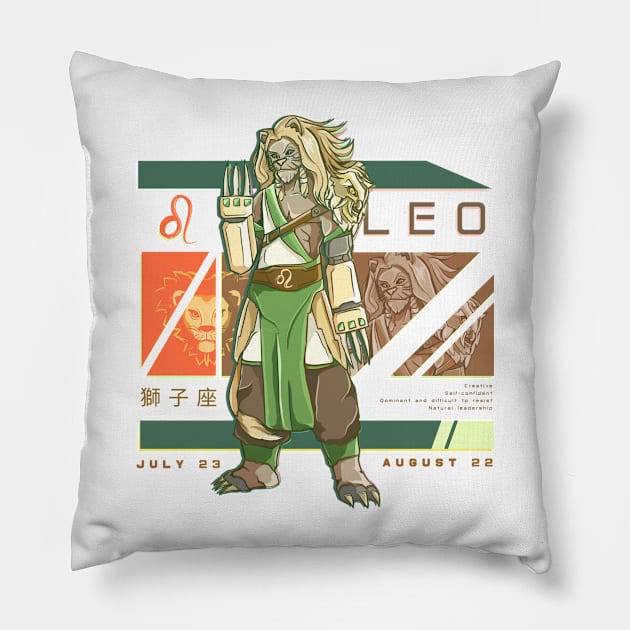 Leo Zodiac Pillow by ijoneon