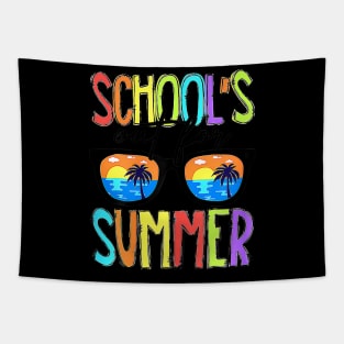Cute Retro Last Day Of School Schools Out For Summer Teacher Tapestry