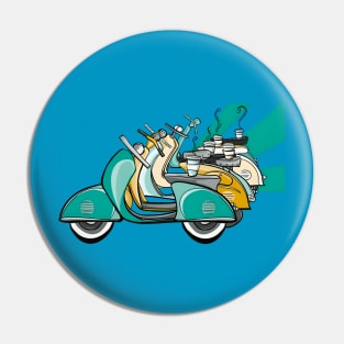 Vespa and Cappuccino Pin