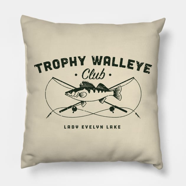 Trophy Walleye Bragging Shirt - Lady Evelyn Lake, Ontario Pillow by mytripsites