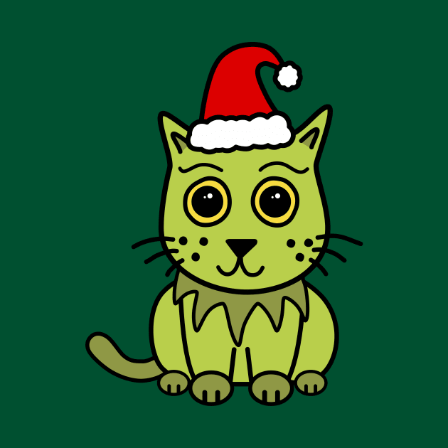 Grouchy Christmas Cat by bluevolcanoshop@gmail.com