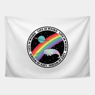 Life is Weird - Narwhal Rainbow in Space Tapestry