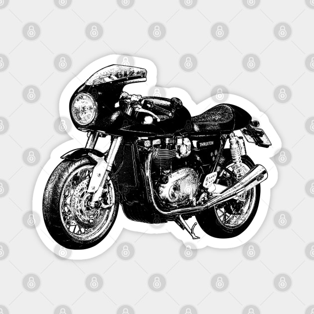 Thruxton R Cafe Racer Sketch Art Magnet by KAM Std