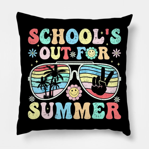 Last Day of School's Out For Summer Teacher Boys Girls Pillow by masterpiecesai