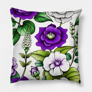 Suffragette Colours Floral Pillow