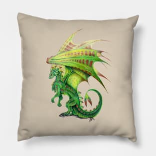 Majestic Woodland Green Dragon Pillow