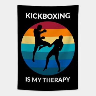 Kickboxing Is My Therapy Retro Vintage Sparring Tapestry