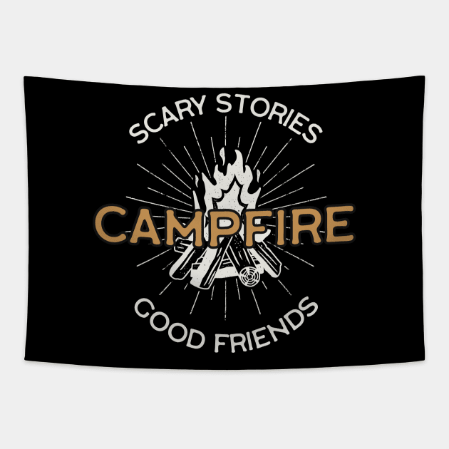 Scary Stories - Campfire - Good Friendsa Tapestry by busines_night