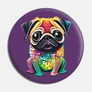 Fabulous Rainbow Pug Pin