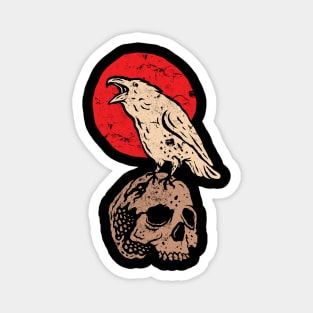 Raven Skull Magnet