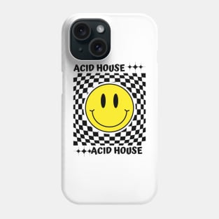 ACID HOUSE  - Checker Smiley (Black) Phone Case