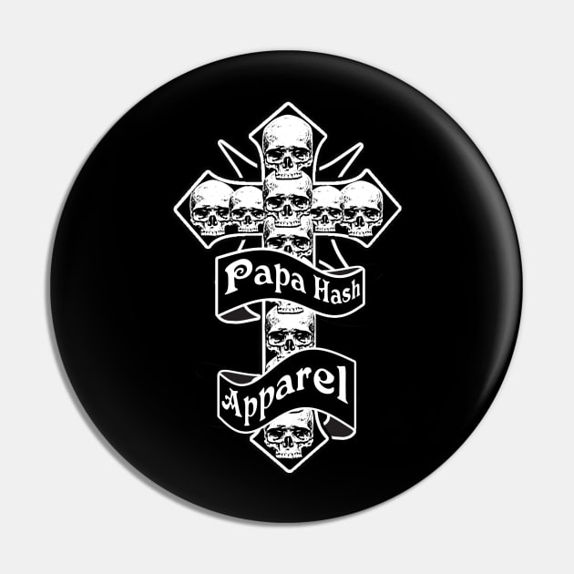 Papa Hash Apparel: Cross Skulls Pin by Papa Hash's House of Art