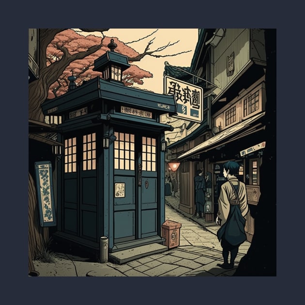 2d illustration of Tardis in Japan by KOTYA