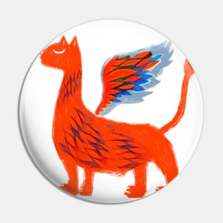 Fairytale animal dragon red fly Pin