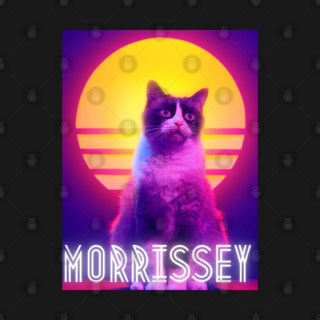 Morrissey Synthwave Retro Cat by 80snerd