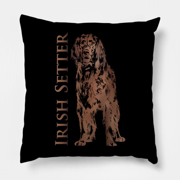 Irish Setter Dog Pillow by Nartissima