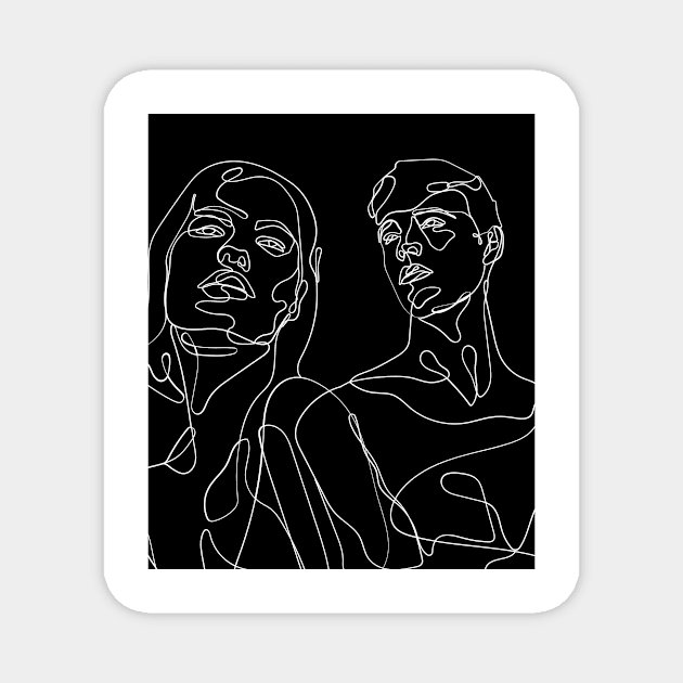 Line Drawing of Lovers Magnet by MysteriousOrchid