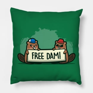 Cute Funny Kawaii Beaver Original Clever Freedom Protest Gift For Beaver Lovers Pillow