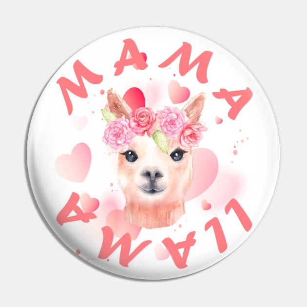 Cute Mama Llama Family Zoo Trip Mother's Day Pin by Nolinomeg