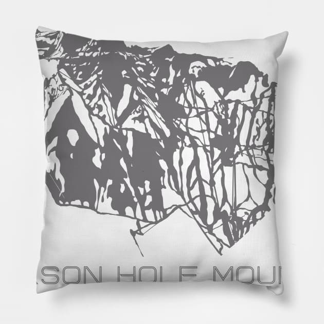 Jackson Hole Mountain Resort 3D Pillow by Mapsynergy