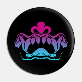 Bali Demon Mask Teeth Vaporwave Pin