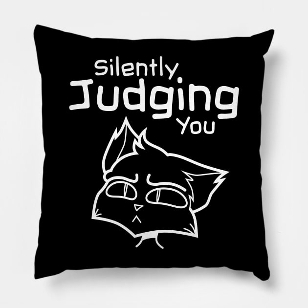 Silently Judging You Cat Pillow by ChrisWhartonArt