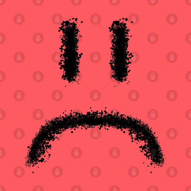 Sad Face made of black blobs by Zeroeroroo