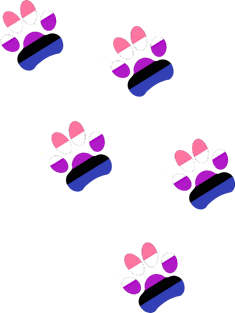 Genderfluid Pride Paws Magnet