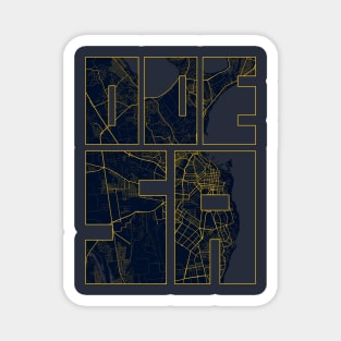 Odesa, Ukraine City Map Typography - Gold Art Deco Magnet