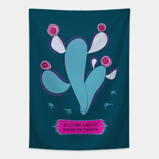 Blue bald cactus Tapestry