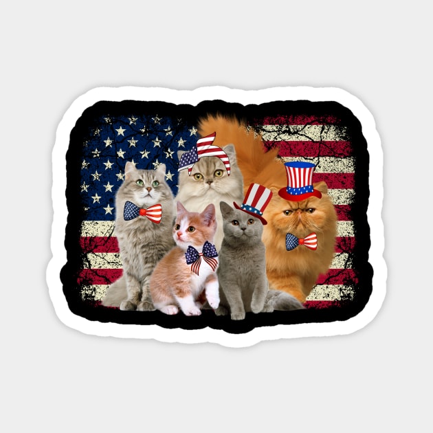 Funny Cat USA Cat Lovers Cat Moms 4th July Magnet by marisamegan8av